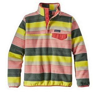 Patagonia Synchilla Snap T Pullover Fleece in Neon Candy Stripes Pattern